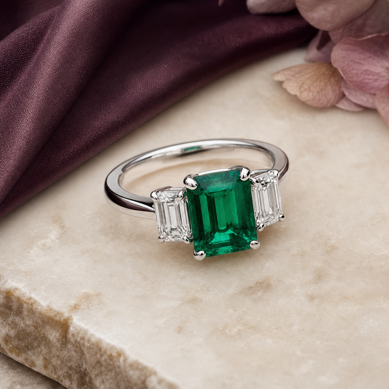 Luxury emerald ring