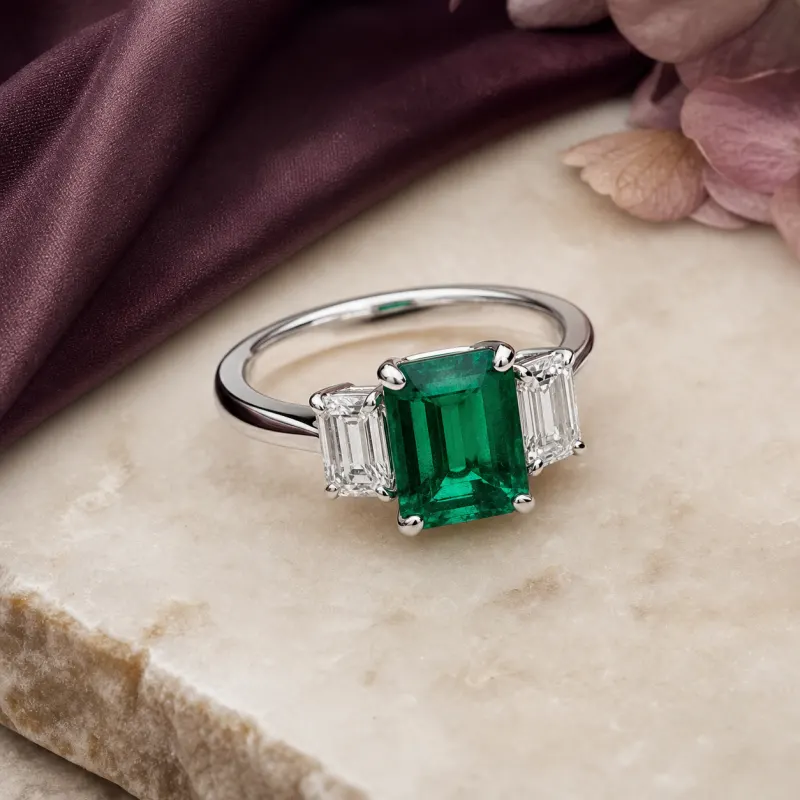 Jeweller setting a custom ring